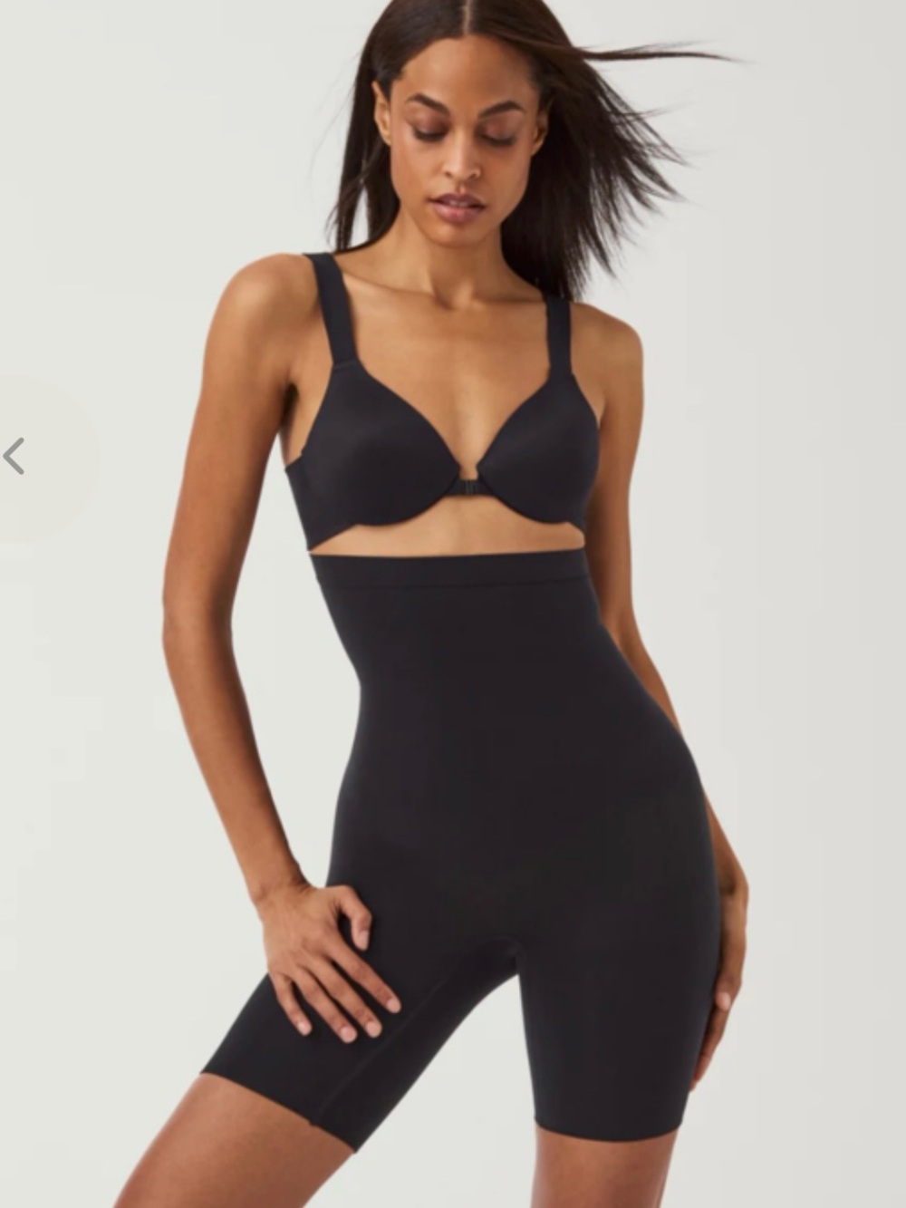 SPANX Black Higher Power High-Waist Shaping Mid Thigh Shorts Size 2X